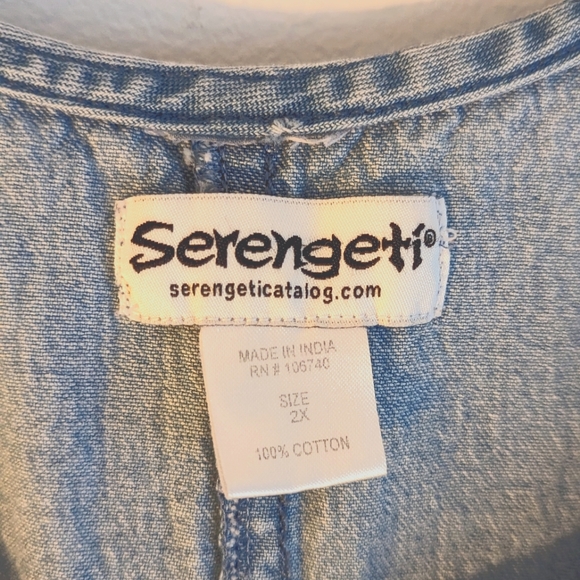 Plus size (2X) 90's Y2K, Vintage, Serengeti Jean Dress, pockets, 100% Cotton - Picture 4 of 8